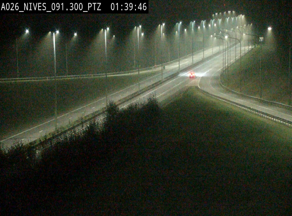 <h2>Webcam autoroute A26/E25 à hauteur de Vaux-sur-Sûre (Nives), à la jonction avec la N848 en direction de Liège - BK 91,3</h2>