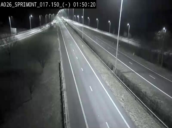 Webcam E25 (A26) à hauteur de Sprimont en direction de Liège et en provenance de Bastogne