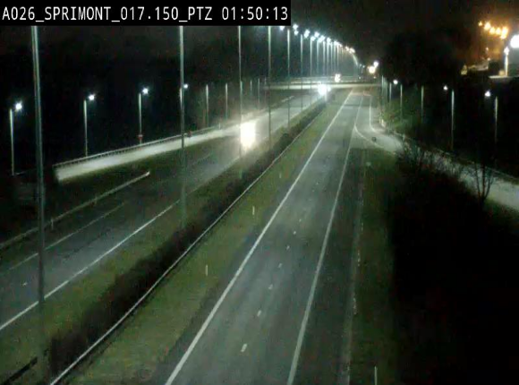 Webcam A26 (E25) à Sprimont, sur l'autoroute entre Liège et Arlon. Vue orientée vers le Luxembourg