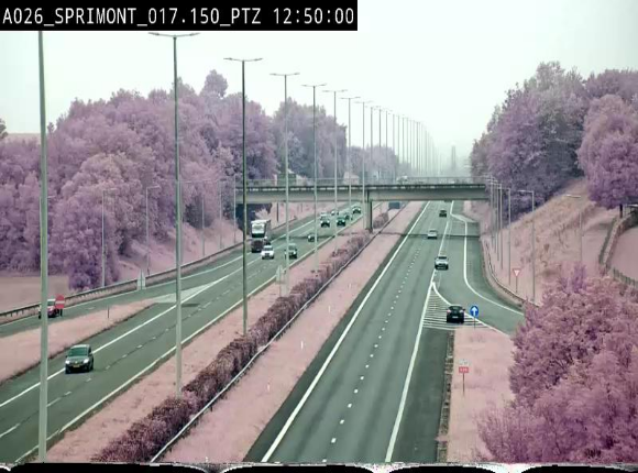 <h2>Webcam A26 (E25) à Sprimont, sur l'autoroute entre Liège et Arlon. Vue orientée vers le Luxembourg</h2>