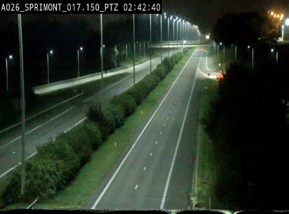 Webcam A26 (E25) à Sprimont, sur l'autoroute entre Liège et Arlon. Vue orientée vers le Luxembourg